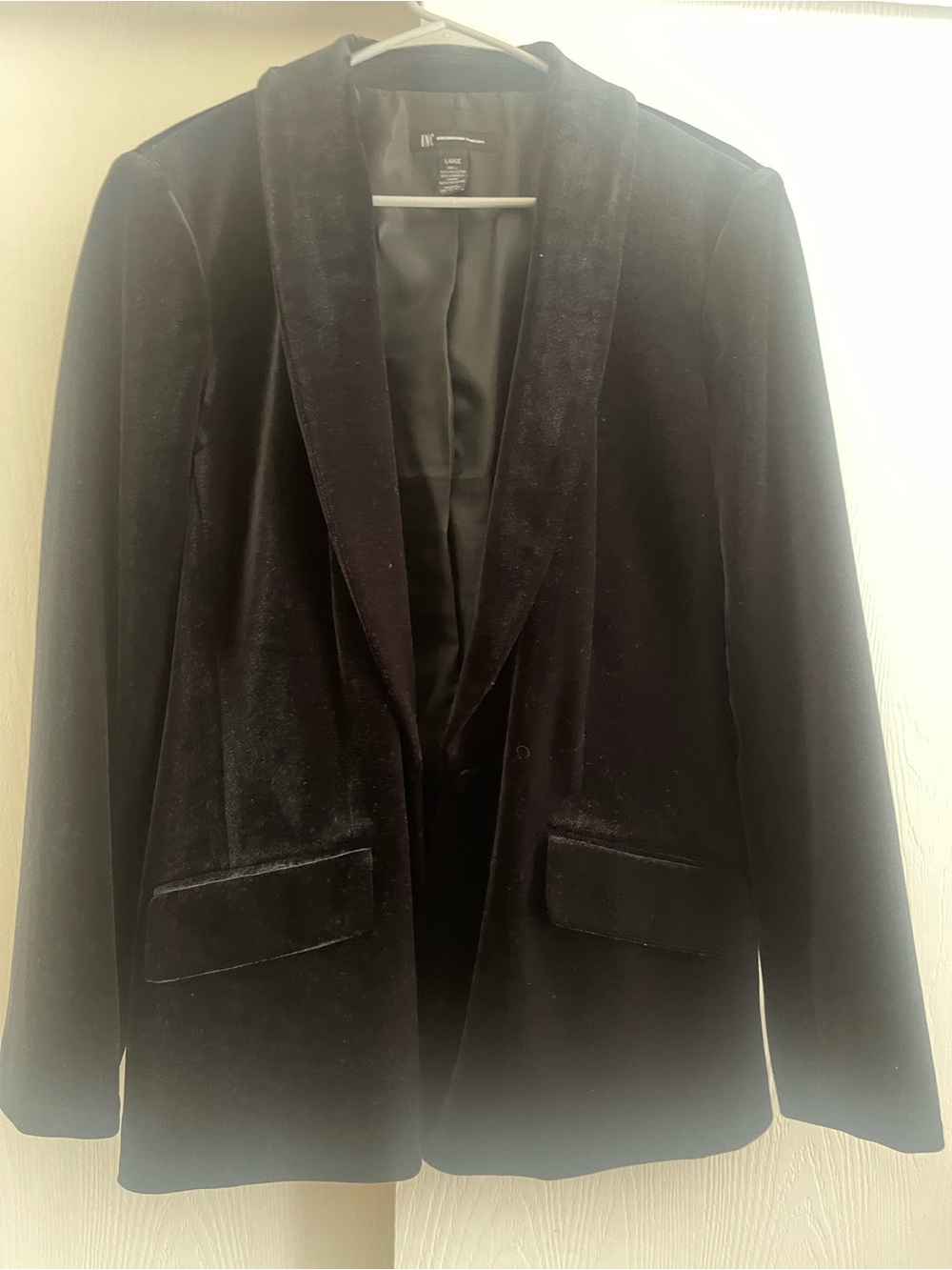 INC International Concepts Black Velvet Blazer